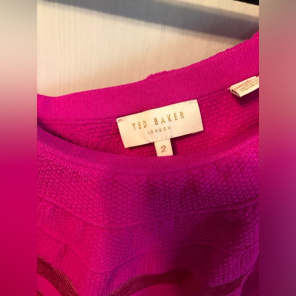 Ted Baker One Shoulder Pink Skater Dress. Size 2. Worn twice. Good condition. - Picture 8 of 11